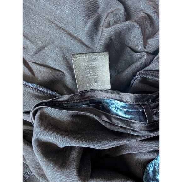 Galvan London Long-Sleeve Deep-V Hammered Velvet Cocktail Dress SZ 4 Blue #1D459 - Picture 15 of 16